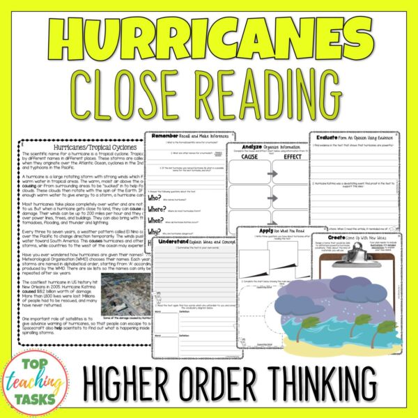 Hurricanes and Tropical Cyclones Reading Comprehension