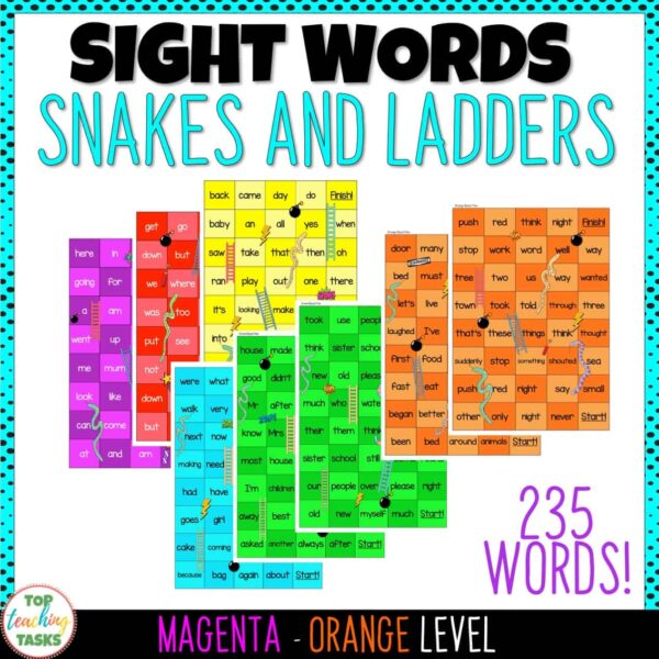 New Zealand Sight Words Snakes and Ladders