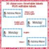 Te Reo Māori and English EDITABLE Classroom Calendar Labels three