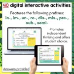 Prefixes Digital Task Cards Volume One a