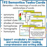 Vocabulary Semantics Task Cards a