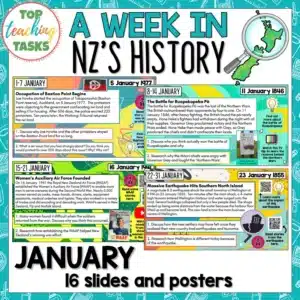 A Week in New Zealand History January: Discussion Google Slides and Posters