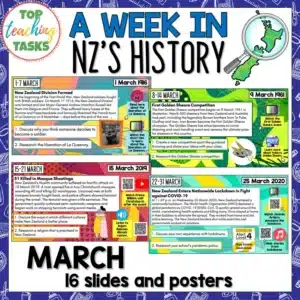 A Week in New Zealand History March: Discussion Google Slides and Posters
