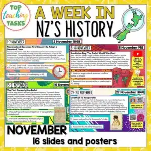 A Week in New Zealand History November: Discussion Google Slides and Posters
