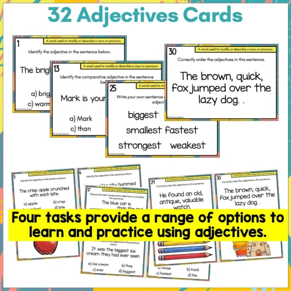 Adjectives-Grammar-Task-Cards-a Adjectives-Grammar-Task-Cards-a