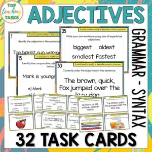 Adjectives Task Cards - Grammar Activities