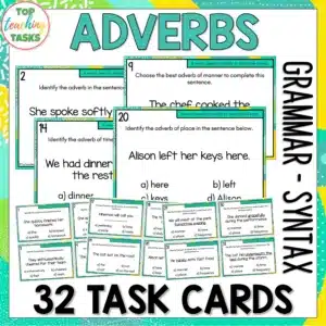 Adverbs Task Cards - Grammar Activities