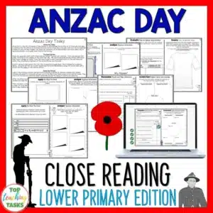 Anzac Day Reading Comprehension Activities Year 3 and 4