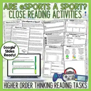 Are eSports a Sport? Reading Comprehension Passages - Video Games Activities