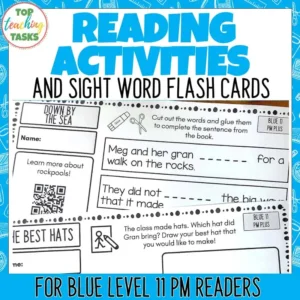 Blue Level 11 PM Readers Follow Up Activities