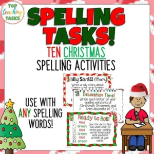 Christmas Spelling Activity Task Cards