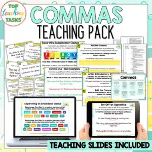 Commas Print and Digital Teaching Pack - Punctuation