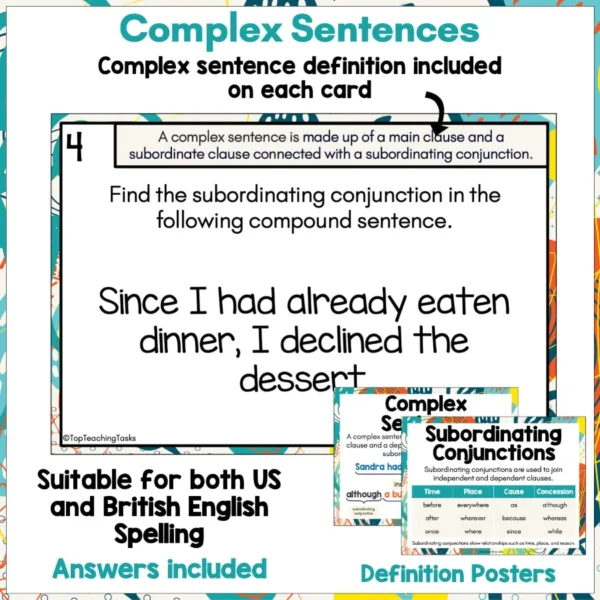 Complex-Sentences-Task-Cards-b Complex-Sentences-Task-Cards-b