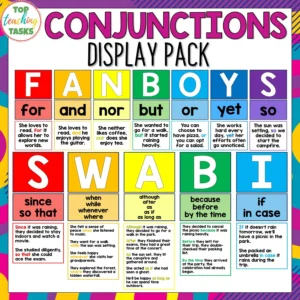 Coordinating Conjunctions and Subordinating Display Pack - Sentence Structure
