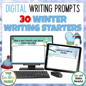 Winter Digital Writing Prompts for Google Drive