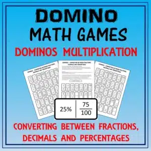 Domino Maths Game: Converting Fractions to Decimals and Percentages