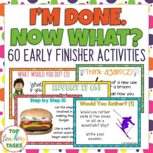 Early Finishers Activities Task Cards