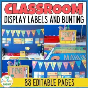 Editable Classroom Display Labels and Bunting