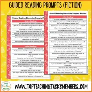 Fiction Guided Reading Prompts