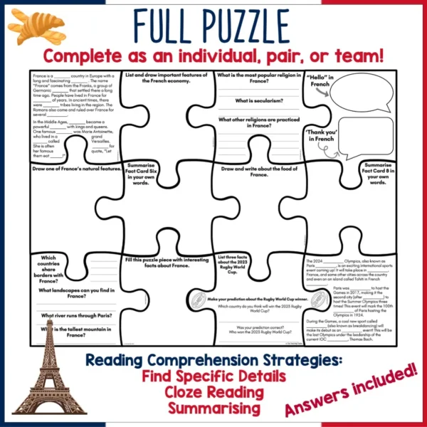 France-Country-Study-Scavenger-Puzzle-c France-Country-Study-Scavenger-Puzzle-c
