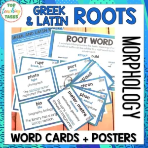 Greek and Latin Root Word Wall Vocabulary Cards and Posters