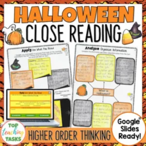 Halloween Reading Comprehension Passages and Activities - Print and Digital