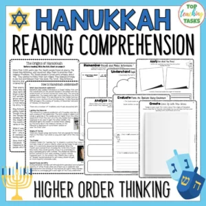 Hanukkah Reading Comprehension Passages and Questions - Chanukah Activities