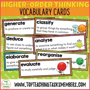 Higher Order Thinking Vocabulary Cards