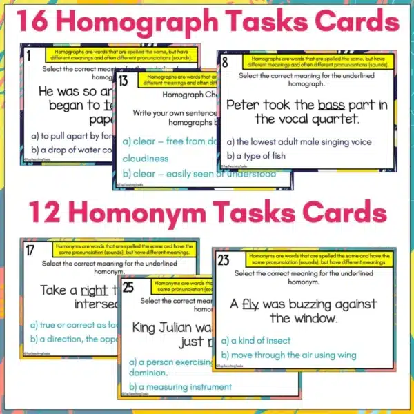 Homograph-and-Homonym-Task-Cards-a Homograph-and-Homonym-Task-Cards-a