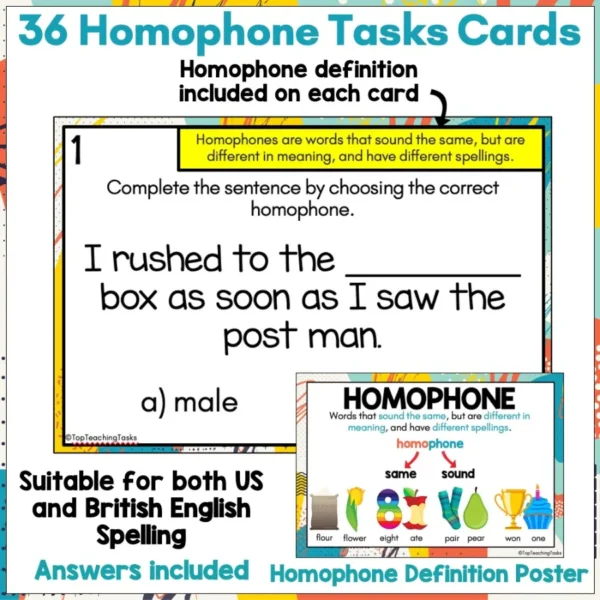 Homophones-Task-Cards-b Homophones-Task-Cards-b