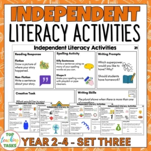 Independent Literacy Activities Year 2-4 Set Three