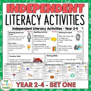 Independent Literacy Activities Year 2-4 Set One