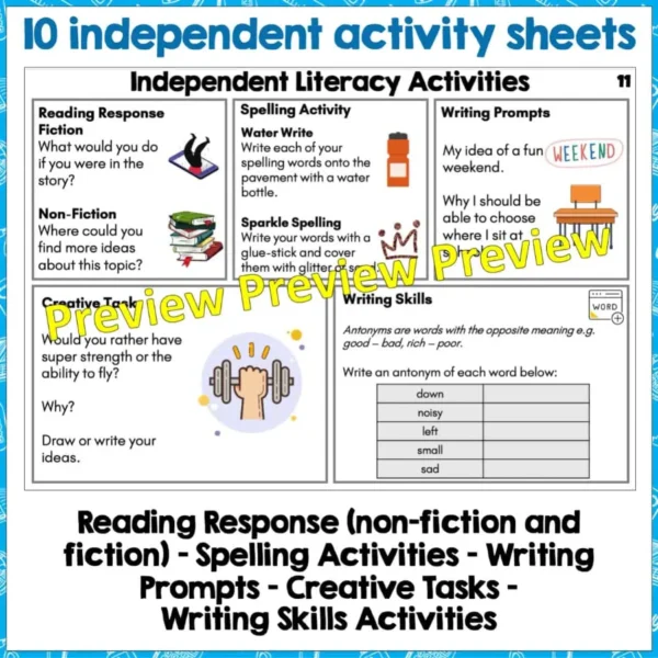 Independent-Literacy-Activities-Years-2-4-set-two-1 Independent-Literacy-Activities-Years-2-4-set-two-1