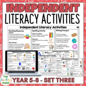 Independent Literacy Activities Year 5-8 Set Three