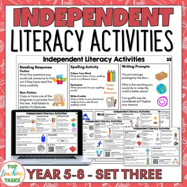 Independent-Literacy-Activities-year-5-8-Set-three