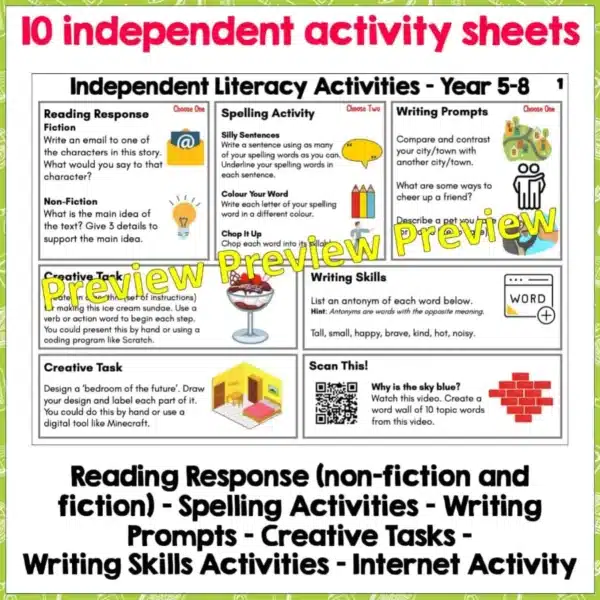 Independent-Literacy-activities-year-5-8-1 Independent-Literacy-activities-year-5-8-1