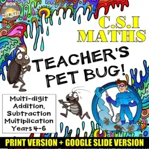 Multi-Digit Addition and Subtraction and Multiplication CSI Maths Challenge - Teachers Pet Bug Years 5-6