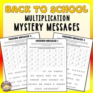 Back to School Mystery Multiplication Messages