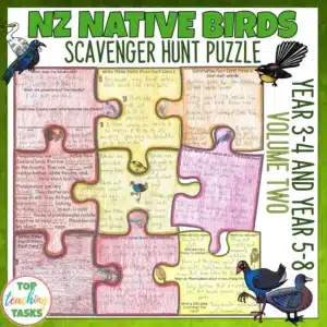 New Zealand Native Birds Scavenger Hunt Reading Activity Volume 2