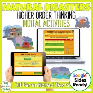 Natural Disasters Reading Comprehension Digital Activities