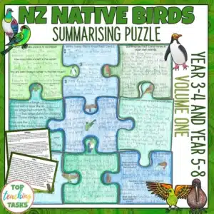 New Zealand Native Birds Reading Comprehension Activity Volume 1
