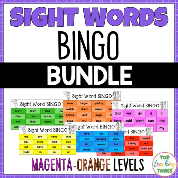 New-Zealand-Sight-Words-BINGO-Magenta-to-Orange-Levels