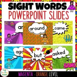New Zealand Sight Words PowerPoint Slides Magenta-Orange