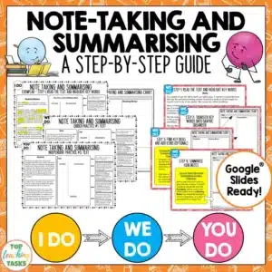 Teach Students to Note Take | How To Take Notes Activity