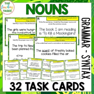 Nouns and Proper Nouns Task Cards