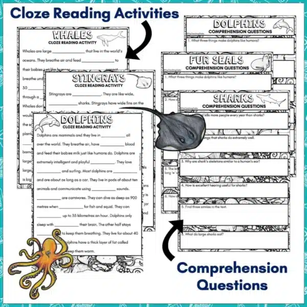 Ocean-Creatures-Reading-Comprehension-Activities-2 Ocean-Creatures-Reading-Comprehension-Activities-2