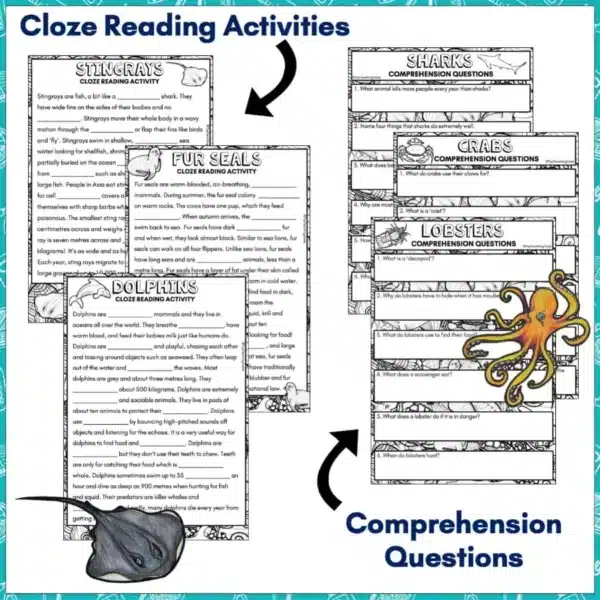 Ocean-Creatures-Reading-Comprehension-Activities-b Ocean-Creatures-Reading-Comprehension-Activities-b