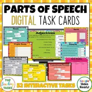 Parts of Speech Digital Task Cards