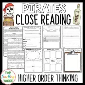 Pirates Close Reading Comprehension Passages and Questions
