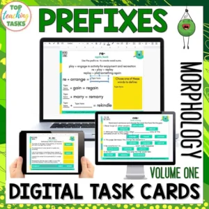 Prefixes Digital Task Cards Activities Volume One - Morphology Activities